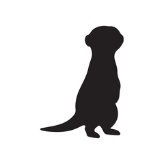 Cute meerkat vector icon silhouette vector flat illustration design on white background