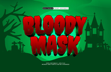 bloody mask editable text effect