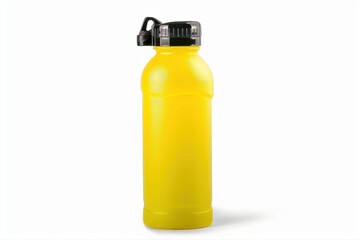 Fresh Vibrant Yellow Water Bottle Still Life Hydration Exercise Fitness on transparent background