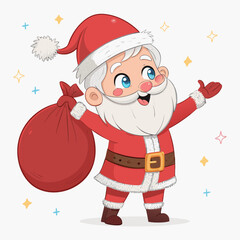 santa claus with gifts vector. claus with a bag. Santa Claus with gift bags. santa claus with gifts. Christmas silhouette, santa Claus vector. Santa Claus with gift vector.