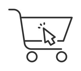 Shopping cart icon with cursor click for e-commerce and online retail concept © tutti_frutti