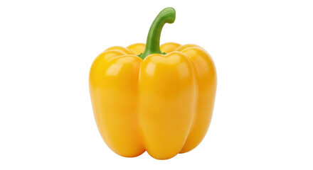 Isolated yellow bell pepper, fresh vegetable for food photography, still life imagery