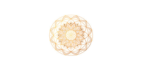 Print   Complex sacred geometry mandala design with golden ratio patterns, thin golden lines on dark background, luxury theme.