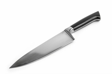 Professional Chef s Knife Sharp Blade Black Handle Cutlery Cooking Tool on transparent background