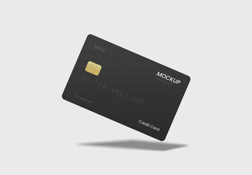 Floating Credit Card PSD Mockup