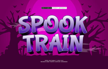 spook train editable text effect