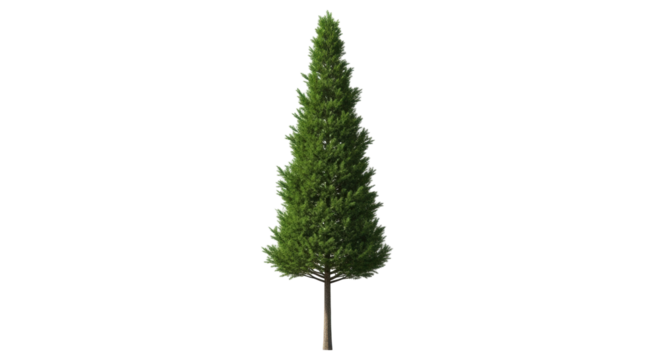Isolated Italian cypress tree for landscaping projects, cut out for garden designers