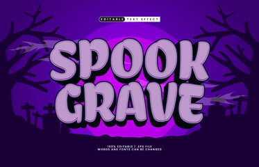 spook grave editable text effect