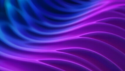 Abstract flowing waves of blue and purple neon light
