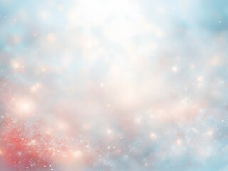 Sparkling Bokeh Background with Light Blue and Peach Hues, Festive AI Generated Abstract Image