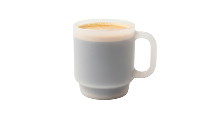 Isolated cup of coffee or tea drink, morning hot beverage in mug on a plain surface