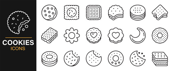Collection of Cookie Shapes, Sweet Treats, and Bakery Icons