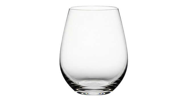 Isolated Wine Glass Silhouette, Empty Glassware, Unfilled Drinking Vessel, no stemware glass - Powered by Adobe