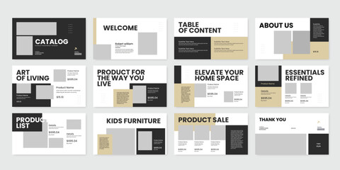 furniture product catalog presentation slides powerpoint template