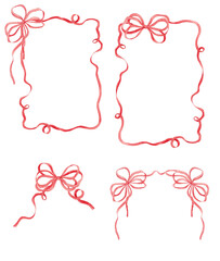 Coquette Bow Frame Clipart, Watercolor Bow Frames, Vintage Ribbon Borders, Wedding Invitation, Baby Shower, Blue Bow Frames, Bows,Ribbon