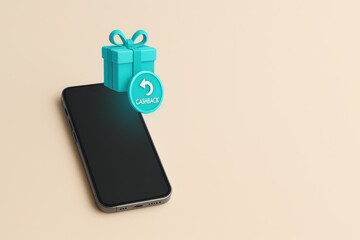 Online Gift Delivery: A vibrant digital gift concept, presenting a modern smartphone with a floating gift box and a 'dispatch' button. It shows the concept of modern online gifting 
