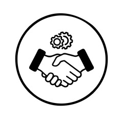 partnership icon Bold handshake icon in solid black silhouette. Represents agreement, unity, or business partnership in a simple vector format.Greeting, Introduction, Agreement, Connection, 