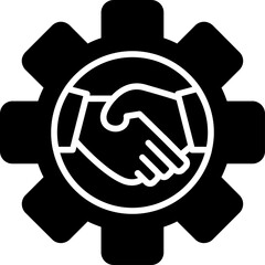 partnership icon Bold handshake icon in solid black silhouette. Represents agreement, unity, or business partnership in a simple vector format.Greeting, Introduction, Agreement, Connection, 