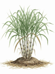 Sweet Canes sugarcane isolated watercolor vector illustration svg