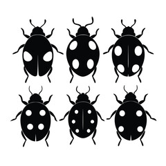 Fototapeta premium Firefly Silhouette Vector Collection on White Background