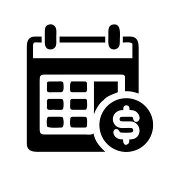 Calendar with dollar sign for payment schedule