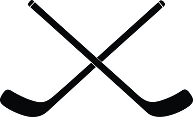 crossed hockey sticks silhouette vector
