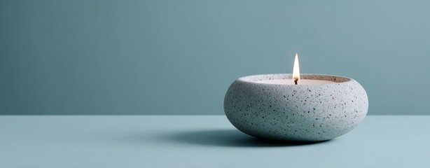 The elegant candle radiating warmth in a minimalist setting