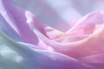 Soft Layered Pastel Gradient Fabric Texture with Delicate Flowing Curves