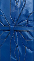 Naklejka premium Blue quilted gift wrap detail
