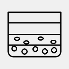 Icon soil layer. Gold mining elements. Icon in line style.