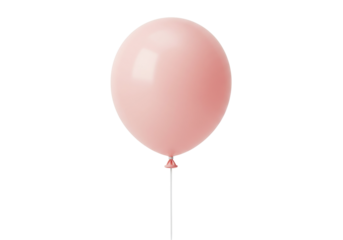 Pale pink balloon isolated on transparent background, party decoration for birthday celebration and festive events PNG
