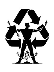 Figure Embracing Growth in Eco Cycle