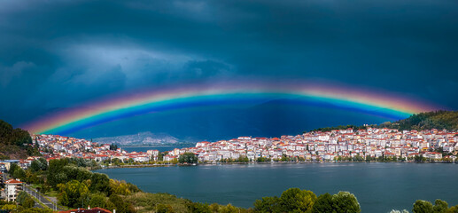 rainbow over the city