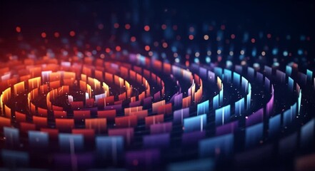 Abstract swirling vortex of glowing digital data streams, representing information flow and technology.