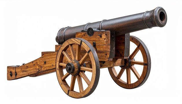 old cannon isolated on white