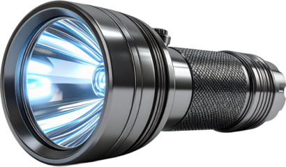 3D Render of Flashlight Isolated on White Background