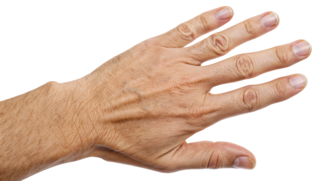 Hand of a man, isolated on a white background
