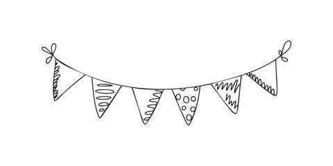 Hand Drawn Bunting Flags for Celebration