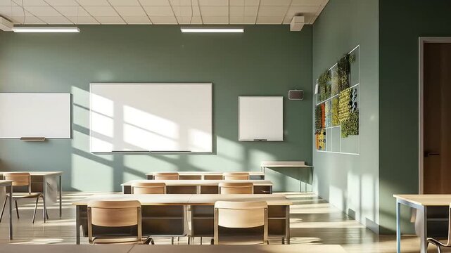 modern classroom clean desks Videos