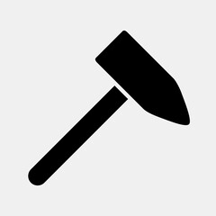 Icon chisel. Gold mining elements. Icon in glyph style.
