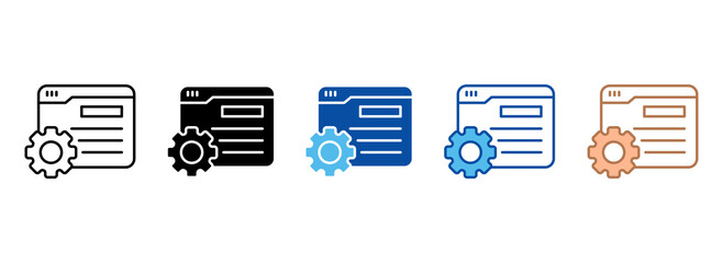 Development Icon Set Multiple Style Collection