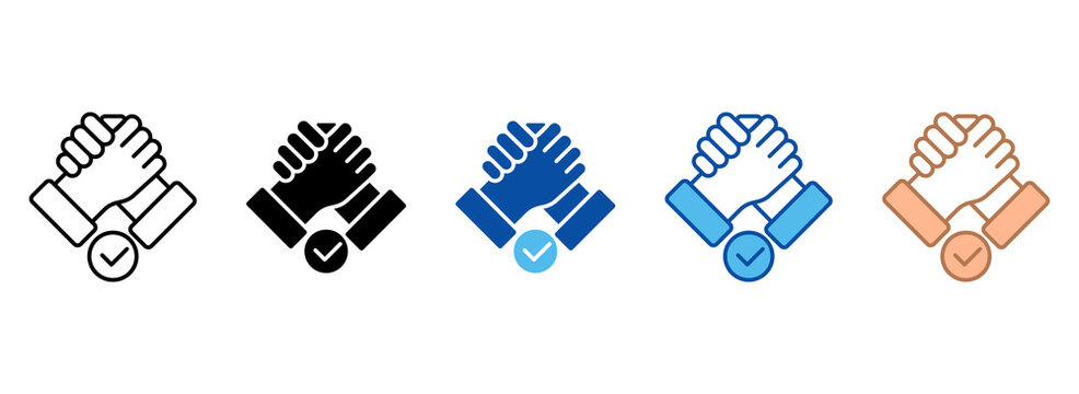 Partnership Icon Set Multiple Style Collection