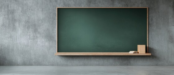 The chalkboard showcasing a minimalist design in a modern classroom setting.