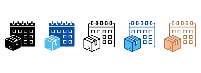 Delivery Scheduling Icon Set Multiple Style Collection