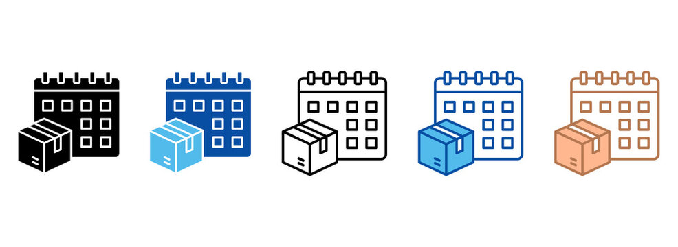 Delivery Scheduling Icon Set Multiple Style Collection