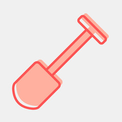 Icon shovel. Gold mining elements. Icon in two tone style.