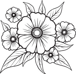 Flower Outline Art Printable Pack