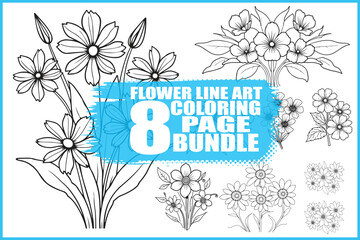 Flower Outline Art Printable Pack
