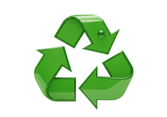 Green recycling symbol PNG isolated on transparent background, eco-friendly concept for environmental awareness and sustainability