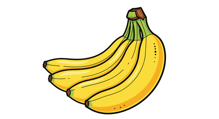 Bunch of ripe yellow bananas illustration.